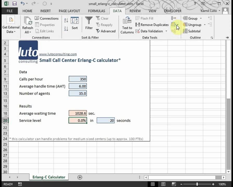 How to use ErlangC in Excel YouTube
