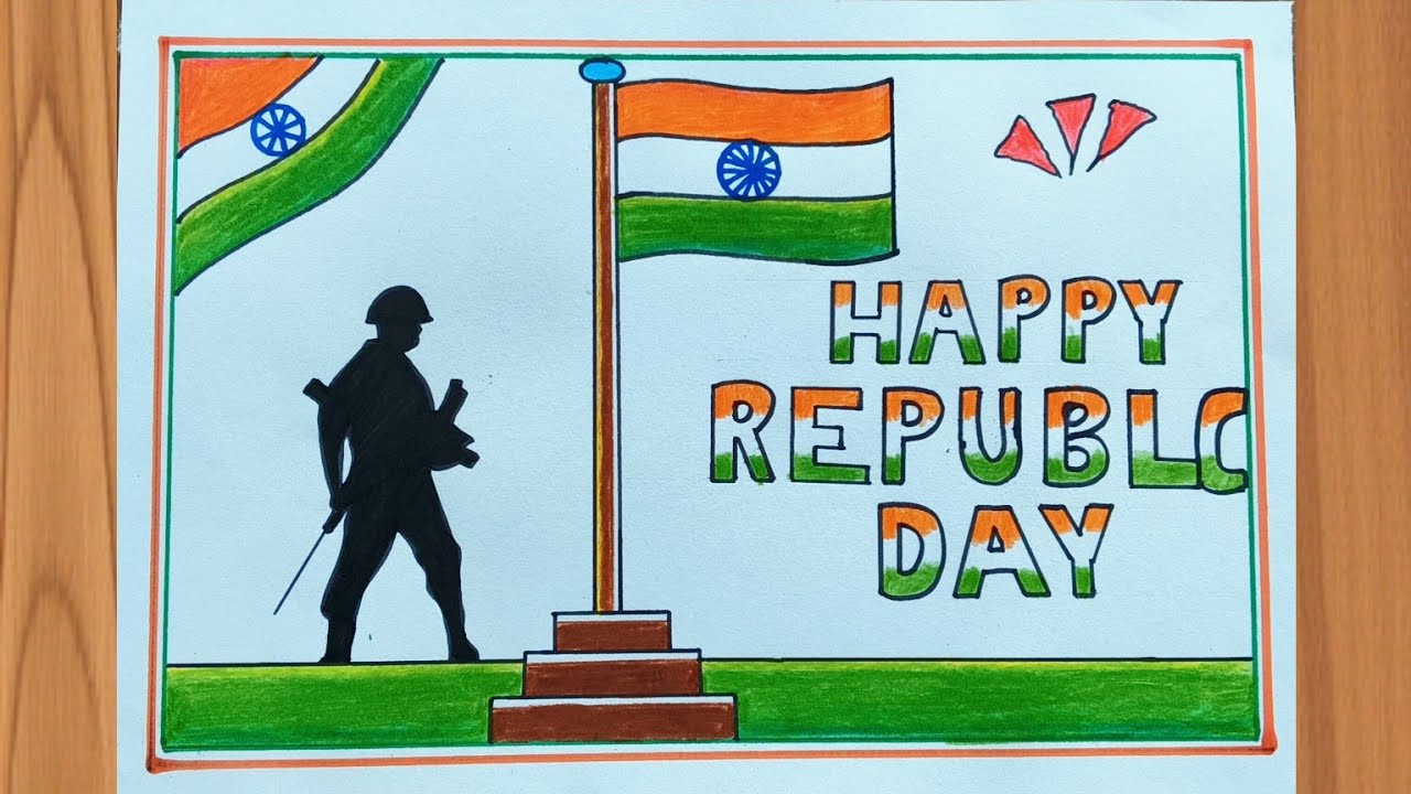 Republic Day Drawing |26 January SpecialDrawing | Easy Pencil & Colour Drawing |Lavi ArtsChitra