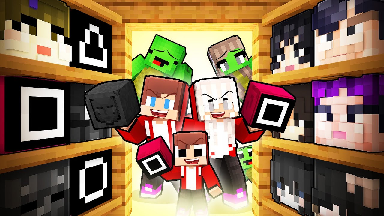 JJ Family BECAME ANYONE in SQUID GAMES to Troll Mikey Family in Minecraft (Maizen)