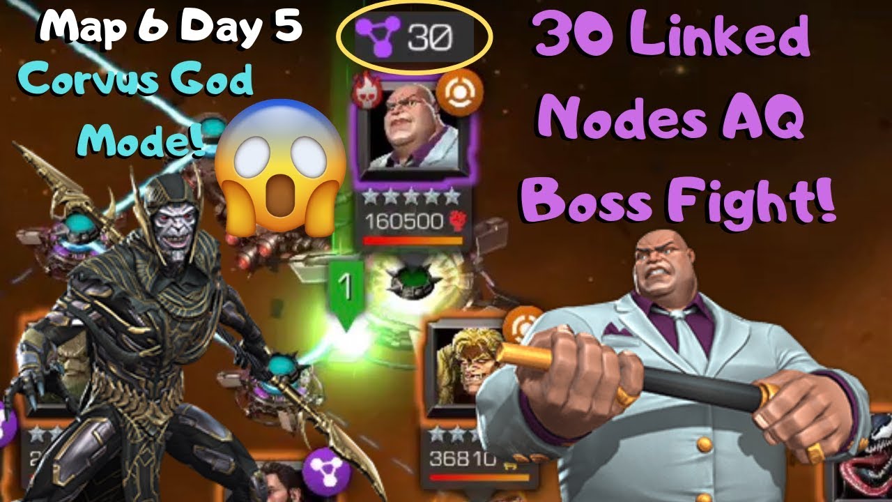 Kingpin Boss 30 Linked Nodes! AQ Day 5 Map 6! Impossible Fight! - Marvel Contest of Champions