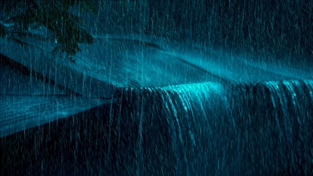 Fall Asleep in 3 Minutes 🌧️ Heavy Rain and Thunder on Tin Roof for Deep Sleep and Stress Relief