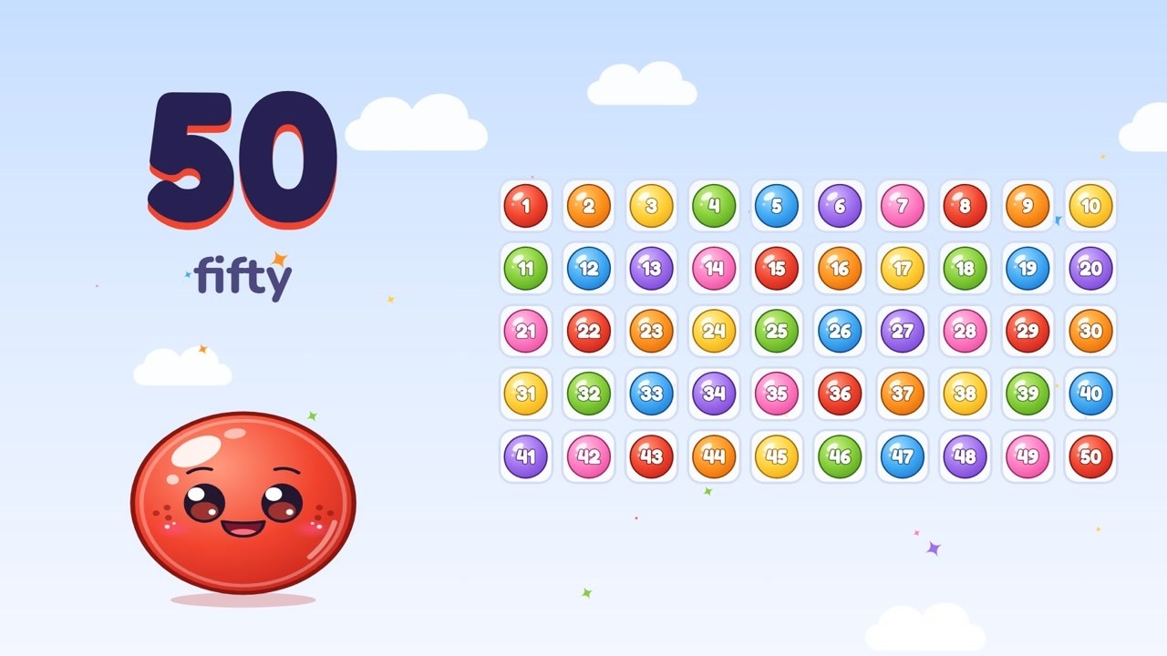 Counting 1 to 50 with Ruby | Learn to Count for Kids | Giggle Dots ...