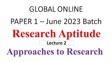 NTA UGC NET Paper 1 2023 | UGC NET Paper 1 Approaches to Research -  Dr Triptii