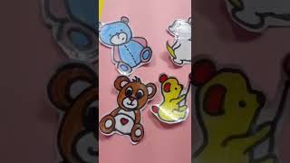 how to make homemade cute teddy bear stickers/ craft for teddy day 🐻🐻 screenshot 5