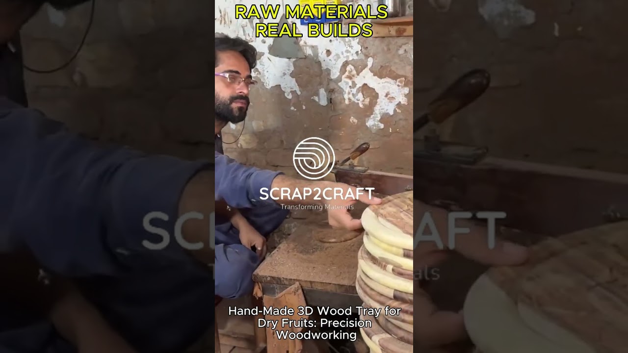 Hand-Made 3D Wood Tray for Dry Fruits: Precision Woodworking