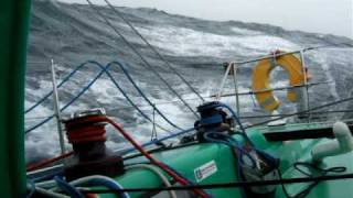 Rough sailing mid Atlantic with Alex Bennett onboard class 40