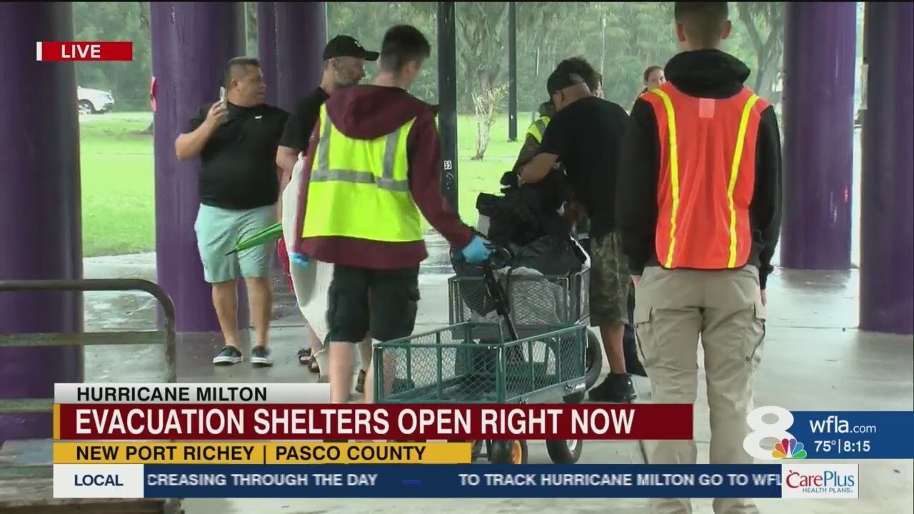 Thousands of residents head to shelters in Pasco County - YouTube