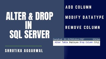Alter and Drop Command in SQL Server | Add Column | Modify Datatype | Remove Column