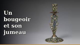 Un bougeoir de laiton émaillé, et son jumeau qui n'a pas vieilli pareil