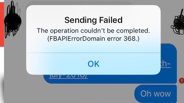 Send Failed The Operation Couldn’t Be Completed Facebook Fix