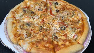 Veg pizza | Quick and easy recipe | Homemade Dough Recipe