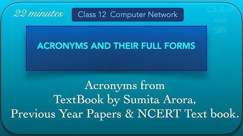 Important Abbreviations and full forms||Class 12||CBSE||Computer Network