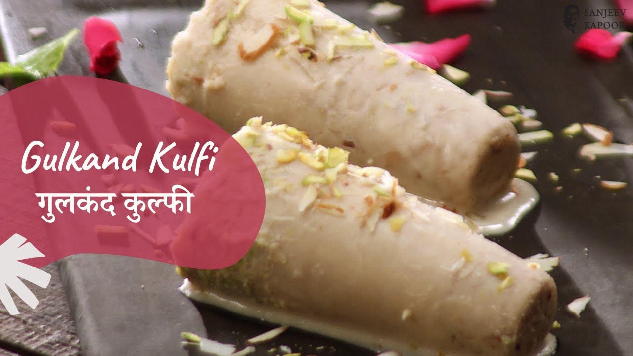 A creamy delicious gulkand kulfi