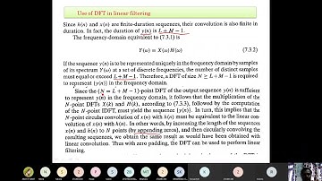 DSP 18EC52 DFT in linear filtering with an example