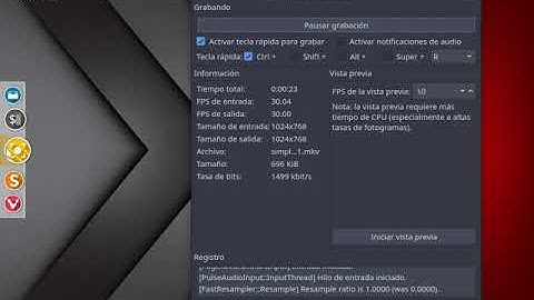 ArcoLinux 1 Grabando video con Simple Screen Recorder.