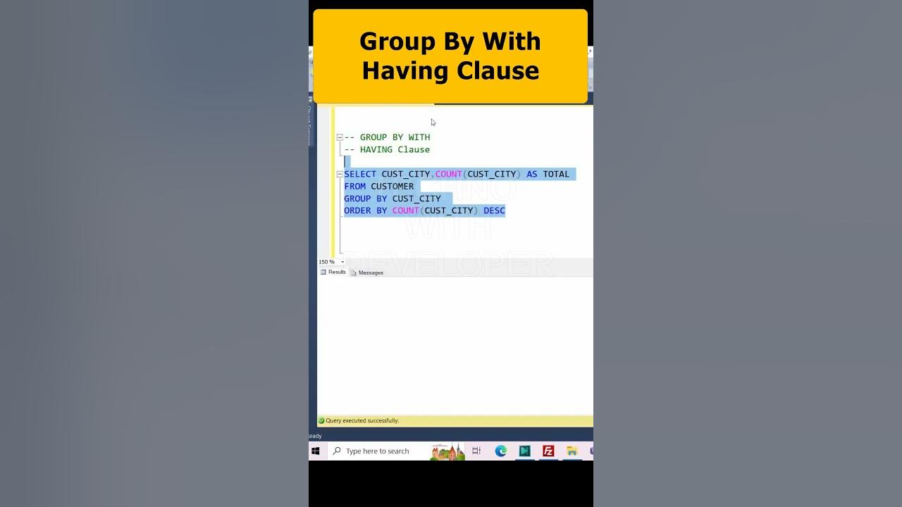 Group by with having and order by in sql server part 6 sqlserver 