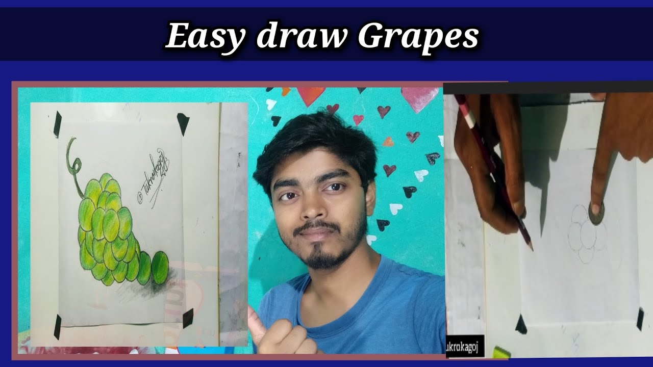 How to easy draw Grapes Colour penchil draw Grapes Grapes kaise