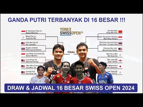 DRAW &amp; JADWAL BABAK 16 BESAR SWISS OPEN 2024 - INDONESIA MASIH FULL SKUAD !!!