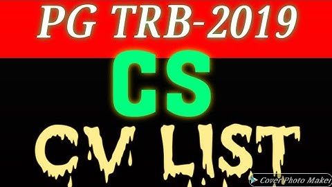 PG TRB-2019/COMPUTER INSTRUCTOR/ CV LIST