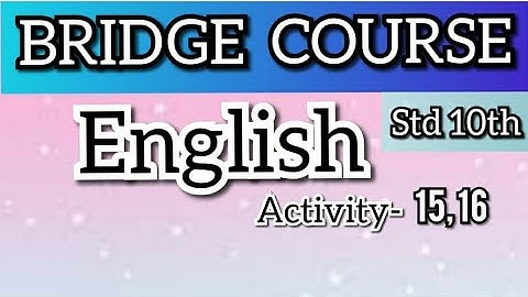 10th Bridge Course | English | Activity 15, 16 | 10 वी चा सेतू अभ्यासक्रम |Maharashtra | @Study Best