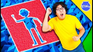 Jump Through Shapes into Giant FOAM PIT!