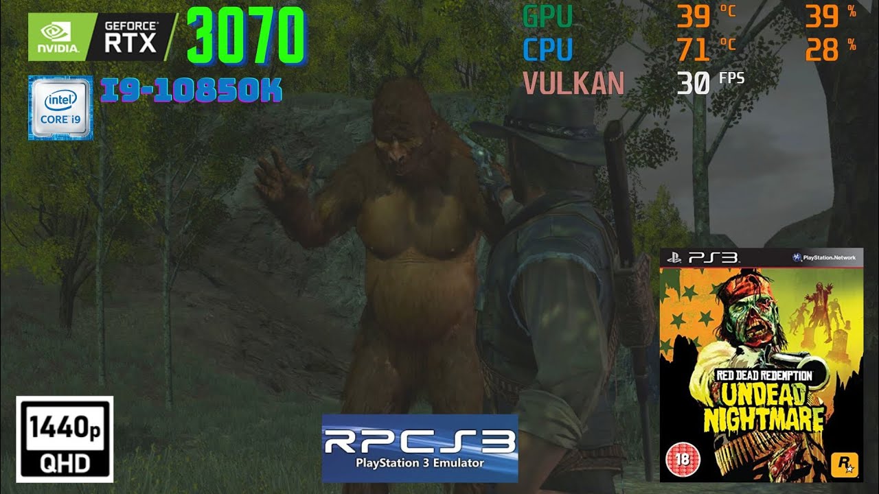 Red Dead Redemption Undead Nightmare Sasquatch Hunt 1440p RPCS3