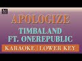 Apologize Karaoke Timbaland Ft One Republic Lower Key Karaoke Music Videos With Lyrics