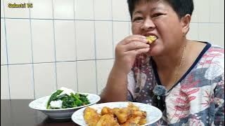 Stir-fried binahong leaves & crispy chicken brutu ‼️ Sulastri 15 Tkw Taiwan.