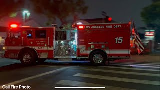 LAFD Engine & Rescue 15 Responding