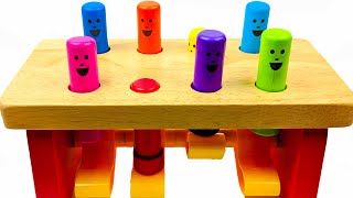 Melissa and Doug Wooden Toy Pounding Tables Play Set Learn Colours for Kids