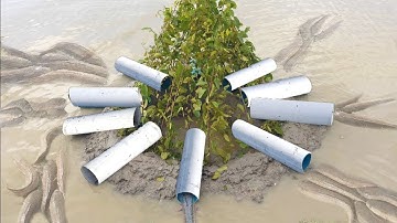 Unique Fish Trapping - Smart Boy Build Deep Hole Fish Trap Using PVC Pipe