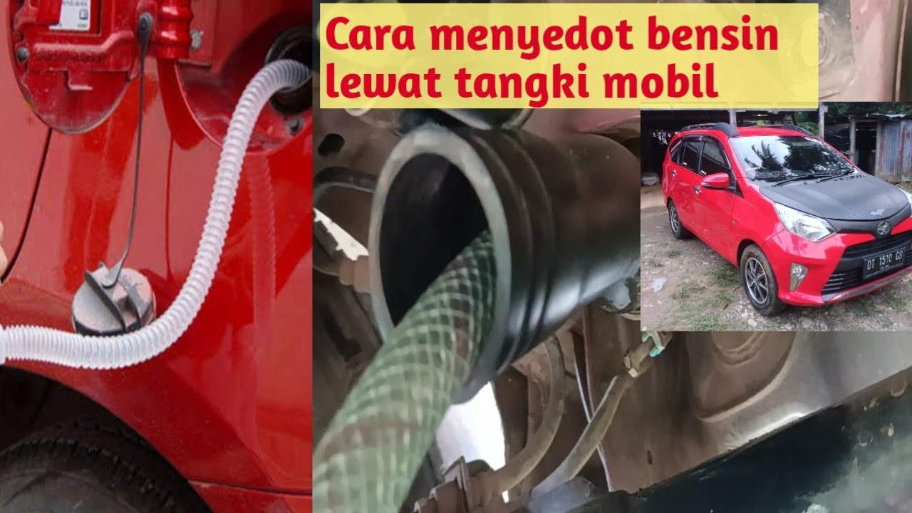 Cara mengeluarkan bensin / pertalite di tangki mobil calya sigra. Cara menyedot bensin.