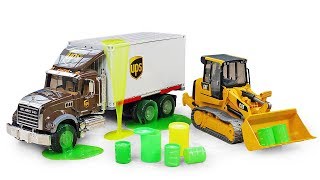 Большие машины! — Видео для детей: машины-помощники — Машинки Гусеничный трактор и Автокран