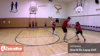 Basketball Offense - Give and Go Layup Drill