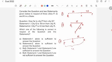 CSAT Answer key - How far is city P from city Q?