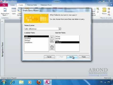 Using Access 2010 - Create a Query with the Simple Query Wizard - YouTube