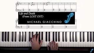 Piano tutorial with scrolling sheet music: Life and Death (Lost OST) - M. Giacchino - 50% speed