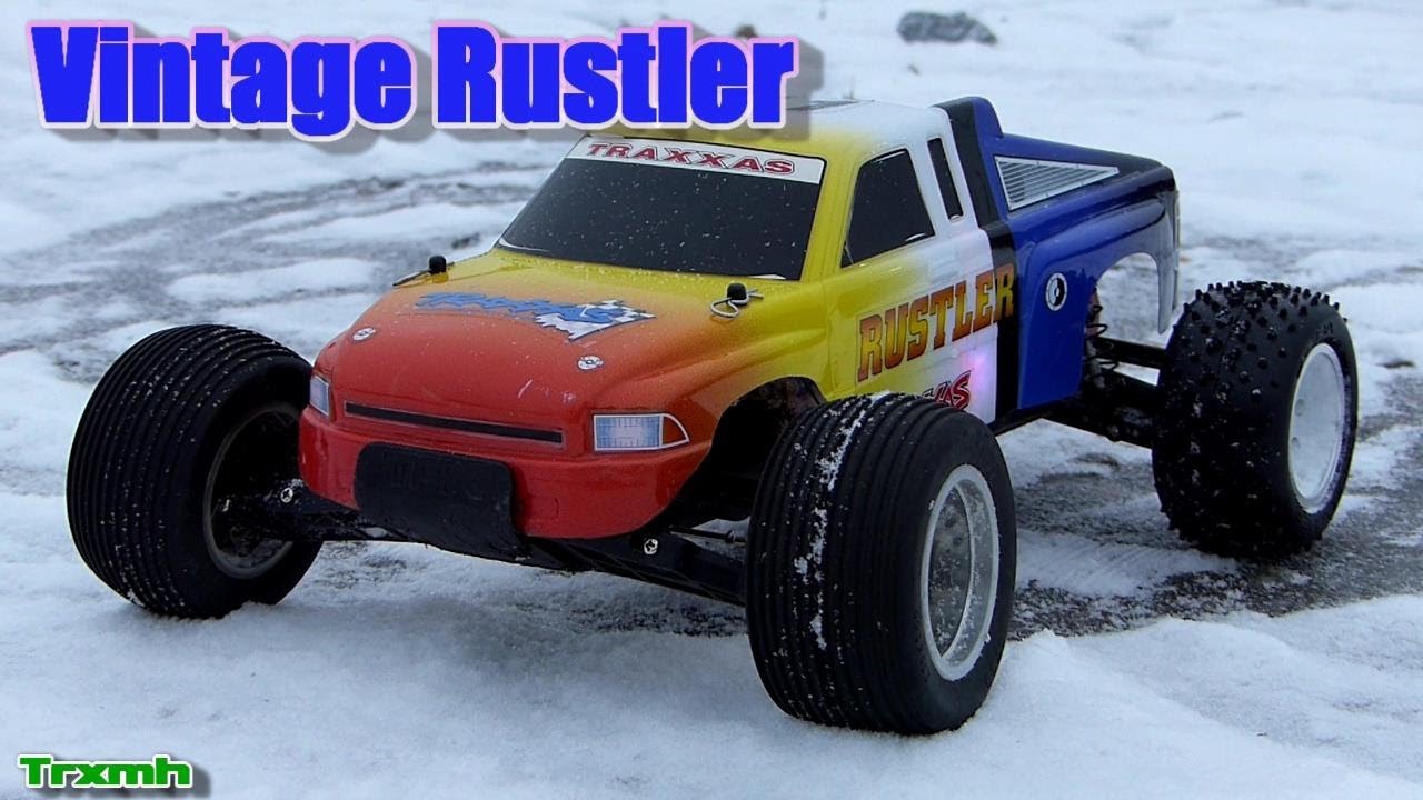 Vintage Traxxas Rustler - First Run in Light Snow & Ice - YouTube