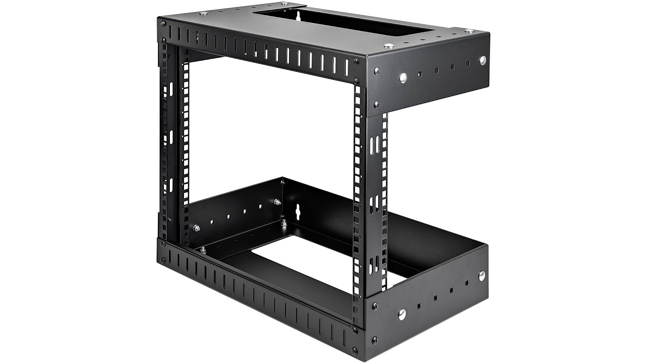 4-Post 6U Hinged Wall-Mount Network Rack, 19 Open Frame Server Rack with  19.8in Mounting Depth, Wall Mount Swing Out Data Rack for IT / AV / Patch