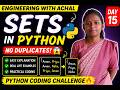 Learn Sets in Python in One Video | Day 15 Python Challenge