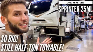 Incredibly SPACIOUS HalfTon Towable Fifth Wheel | 2022 Keystone Sprinter 25ML