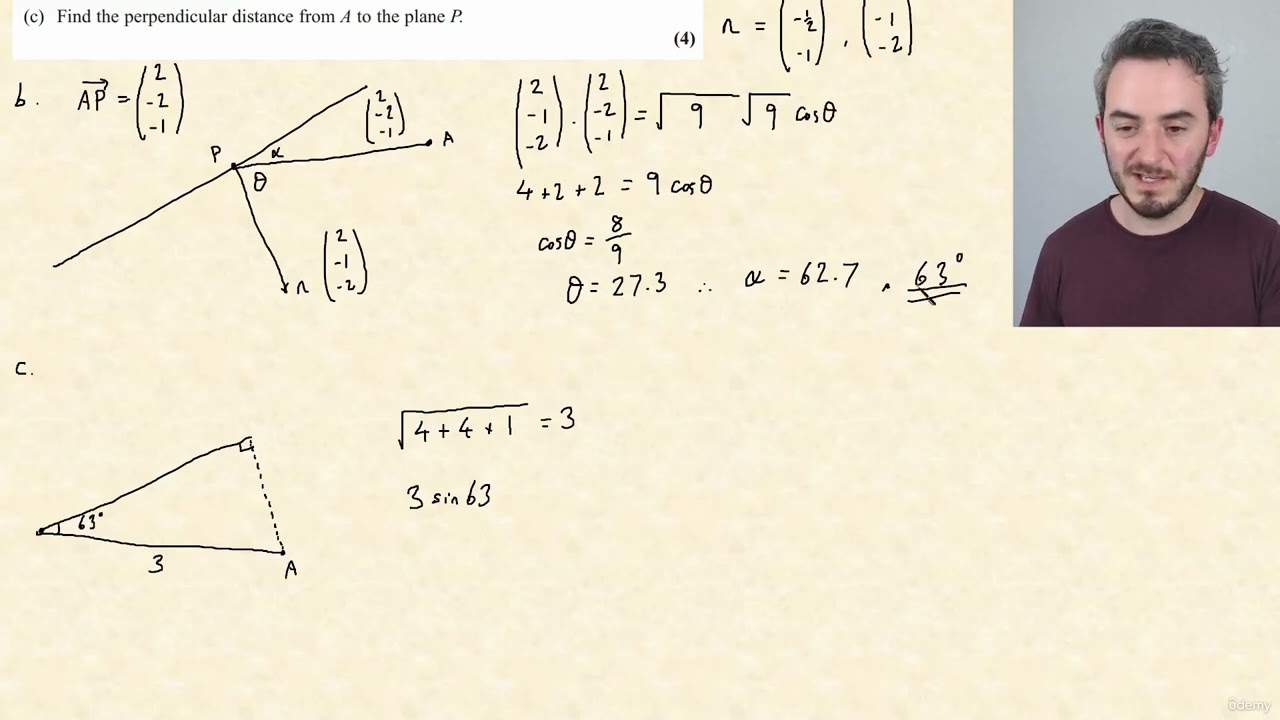 12 - The Angle Between a Line and a Plane - Part 2 | CIE A Level Further Pure Mathematics 1 9231
