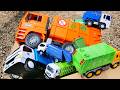 箱に集めたごみ収集車のミニカーが坂道を走る!坂道走行テスト! Garbage Truck Model Collection Review & Drive A Steep Hill !!