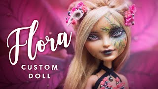 Winx! Dark Flora • Halloween Collab • Ever After High Custom Doll Tutorial OOAK