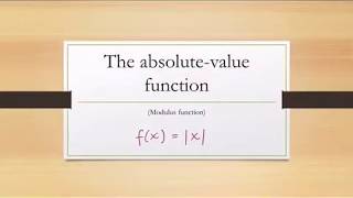 EEasyMaths: The absolute value function 1. (the parent function)