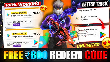 FREE REDEEM CODES INSTANT 🤩 | ₹800 REDEEM CODE FREE |HOW TO GET GOOGLE PLAY STORE REDEEM CODES FREE