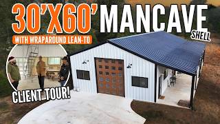 30x60 Fully Custom Mancave Shell | Metal Building Tour & Client Story | WolfSteel Buildings