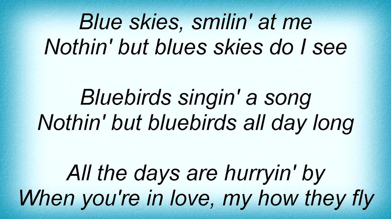Louis Armstrong Blue Skies Lyrics YouTube