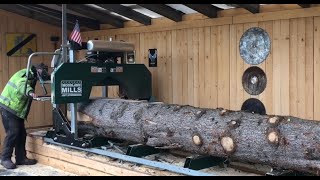 Woodland Mills HM130 Sawmill Cutting Huge Spruce Logs as Arctic winter shuts us down