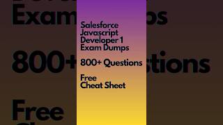 Salesforce JavaScript Developer I course #salesforceexam #javascriptdeveloper #howtopasssalesforce
